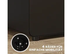 Vinsetto Rollcontainer mit 3 Schubladen Aufbewahrung Stahl Schwarz 39 x 48 x59cm