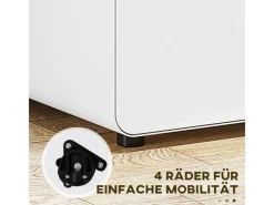 Vinsetto Rollcontainer mit 3 Schubladen Aufbewahrung Stahl Weiß 39 x 48 x 59 cm