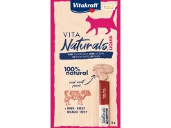 Vitakraft Katzenleckerlies & Katzensnacks Vita Naturals LiquidSnack Rind 5 Stück