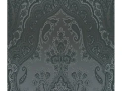 Clearance AS-Creation Vliestapete Barock Ornament Glänzend Glatt Schwarz Dunkelgrau FSC®