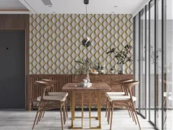 AS-Creation Vliestapete 3D Design Glänzend Leicht Strukturiert Gold Weiß FSC®