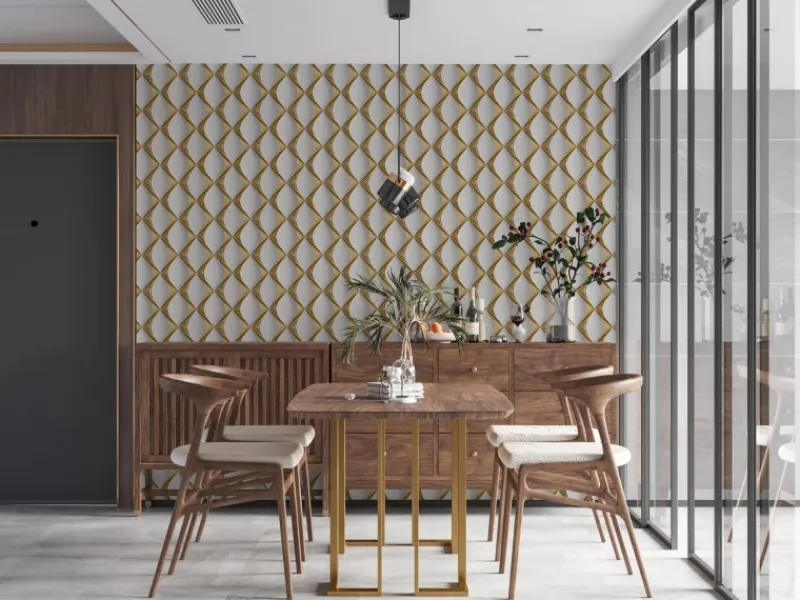 AS-Creation Vliestapete 3D Design Glänzend Leicht Strukturiert Gold Weiß FSC®