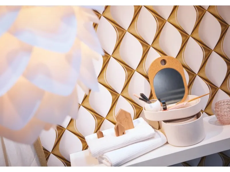 AS-Creation Vliestapete 3D Design Glänzend Leicht Strukturiert Gold Weiß FSC®