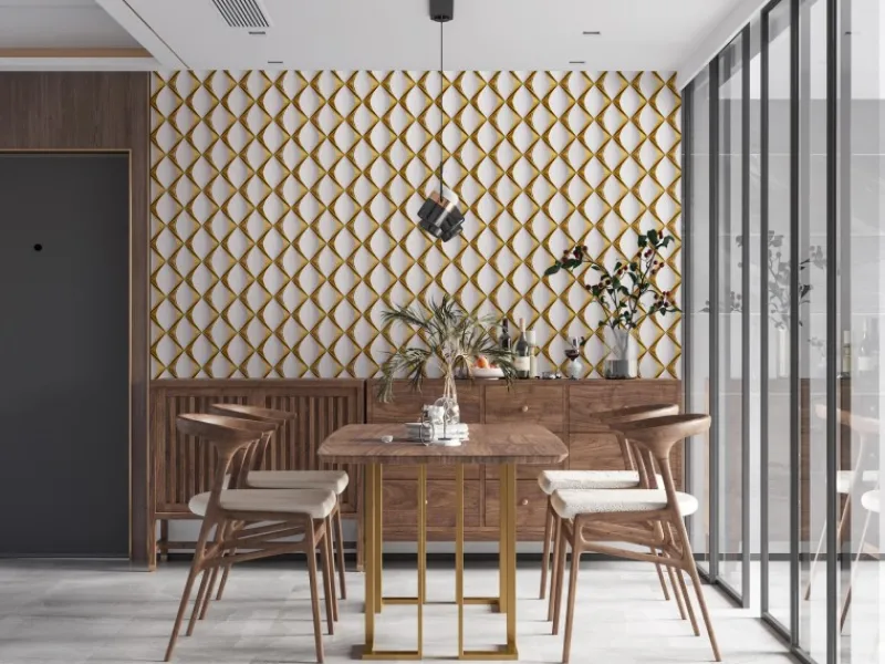 AS-Creation Vliestapete 3D Design Glänzend Leicht Strukturiert Gold Weiß FSC®