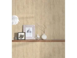 New AS-Creation Vliestapete Floral Glänzend Leicht Strukturiert Gelb Beige FSC®