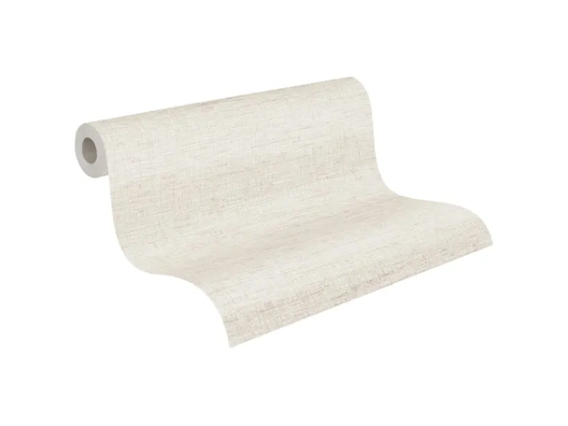 AS-Creation Vliestapete Struktur Matt Leicht Strukturiert Weiß Beige FSC®