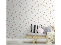 Superfresco easy Vliestapete Punkte Rosa-Gold