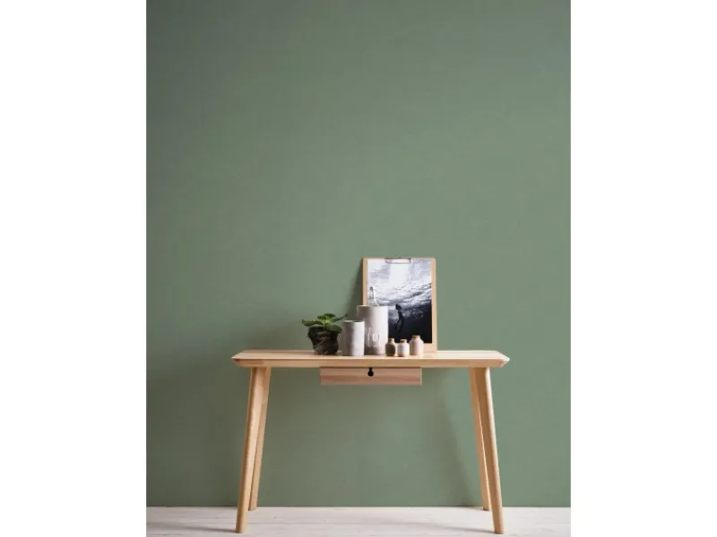 AS-Creation Vliestapete Uni Matt Leicht Strukturiert Grün FSC®