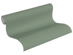 AS-Creation Vliestapete Uni Matt Leicht Strukturiert Grün FSC®