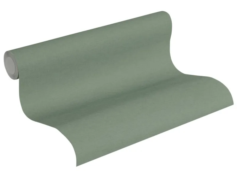 AS-Creation Vliestapete Uni Matt Leicht Strukturiert Grün FSC®