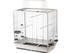 Vogelkäfig Fiona Cabrio 78 cm x 48 cm x 82 cm Hellgrau-Chrom