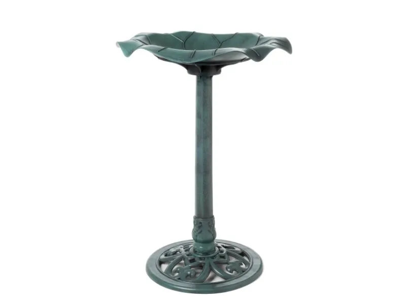 Outlet Vogeltränke Blüte mit Standfuß aus Kunststoff 70 cm Grün