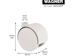 Wagner Möbel-Doppelrolle Ø 4 cm Weiß