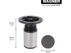 Best Wagner Möbelfuß Ø 5 cm Justierbar 8 cm - 10,5 cm Lichtgrau