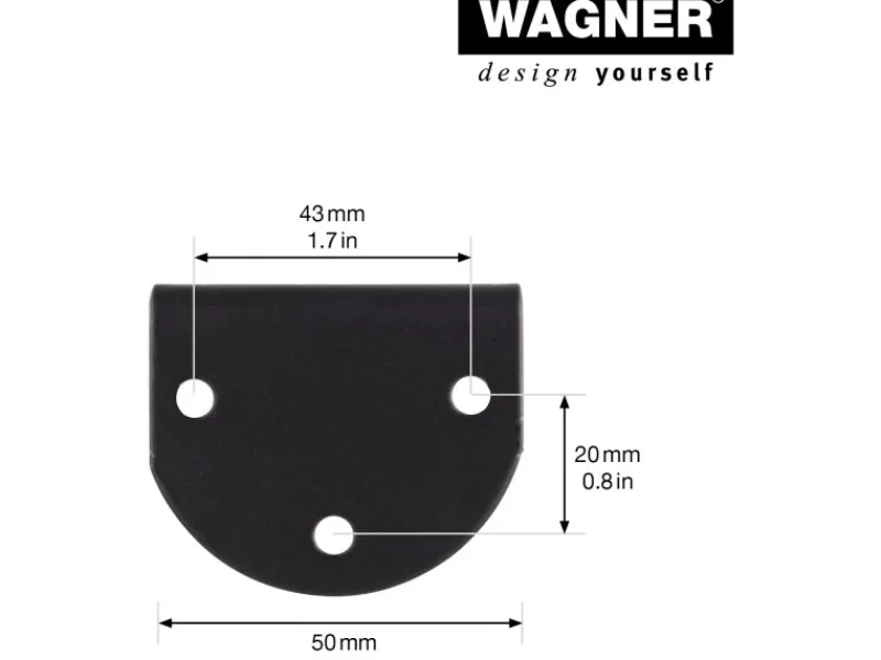 Online Wagner Möbelfuß 5 cm x 12 cm Schwarz-Matt
