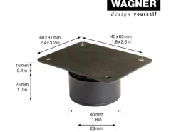 Wagner Möbelfuß Justus Lounge QuickClick mit Anschraubplatte 4er Set