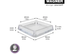 Wagner design yourself Wagner Möbeluntersetzer EH 0340 Transparent 4 cm x 4 cm 4 Stück