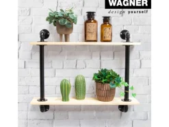 Wagner Regalträger Industrial Pipe Ø 3,25 cm x 12 cm Schwarz