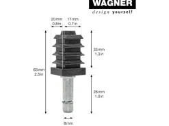 Wagner design yourself Wagner Stift & Vierkanthülse 17 mm x 17 mm SV Verpackung Mix 70 % 2 Stück