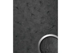 WALLFACE 24963 LOTUS CLASSY Black Wandverkleidung mit Natur Dekor Seidenmatt Anthrazit 2,6 m2 2600 x 1000 x 3,43 Anthrazit