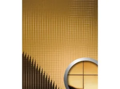 WALLFACE 27375 M-Style Design Platte Wand-paneel Deko selbstklebend Gold 980 mm x 980 mm x 1,2 mm 0,96 m2 Gold
