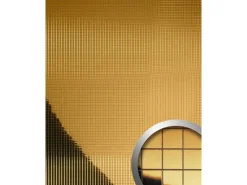 Best WALLFACE 27374 M-Style Platte Wand-paneel Mosaik Spiegel Deko glanz Gold 980 mm x 980 mm x 1,2 mm 0,96 m2 Gold