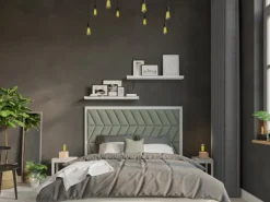 Best Wandkissen Dreieck 15 cm x 30 cm Samt Mint