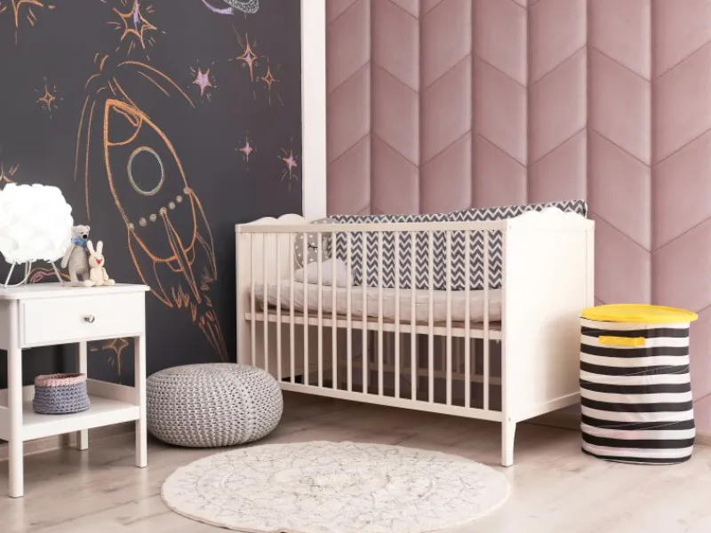 Outlet Wandkissen Dreieck 15 cm x 30 cm Samt Rosa