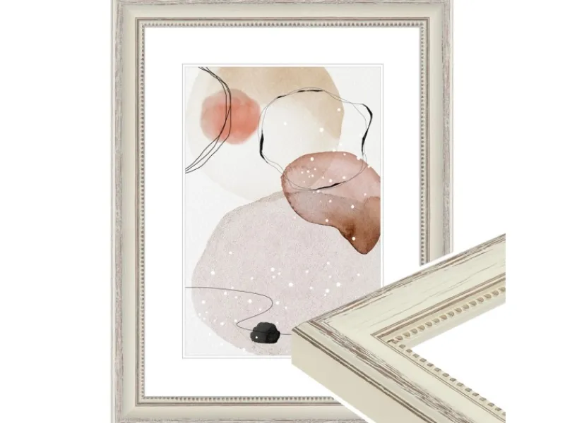 Best WANDStyle Bilderrahmen H390 aus Massivholz in 40 x 60 cm im Stil Landhaus Creme