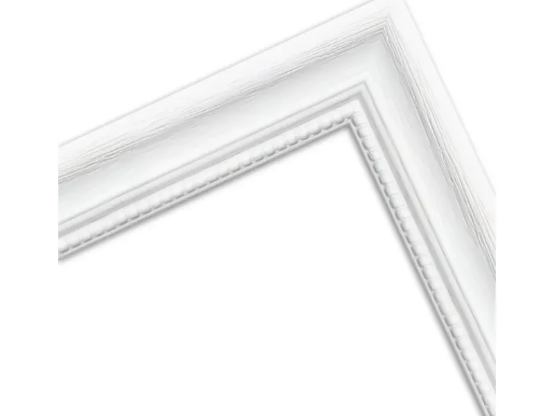 WANDStyle Bilderrahmen H390 aus Massivholz in Weiß gemasert 13 x 18 cm im Stil Landhaus Weiß-Holzoptik