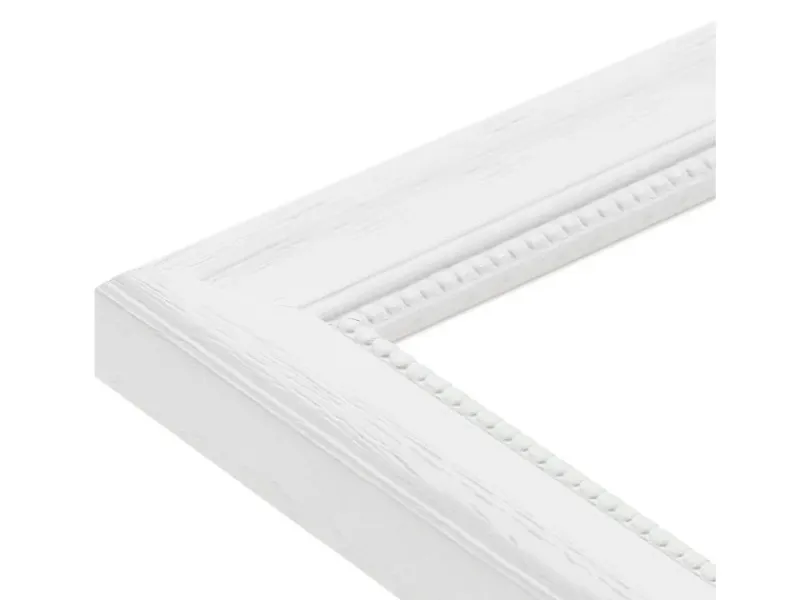 WANDStyle Bilderrahmen H390 aus Massivholz in Weiß gemasert 13 x 18 cm im Stil Landhaus Weiß-Holzoptik