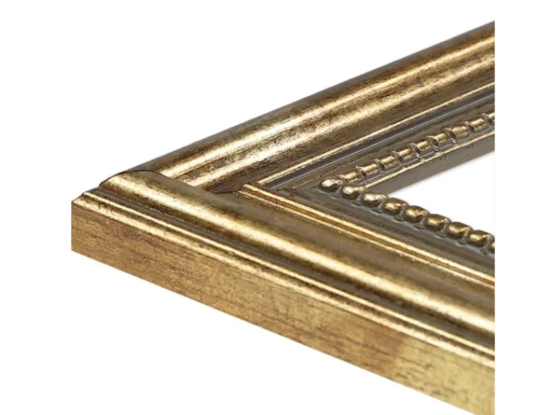 Best WANDStyle Bilderrahmen H450 aus Massivholz in 20 x 20 cm im Stil Antik Gold