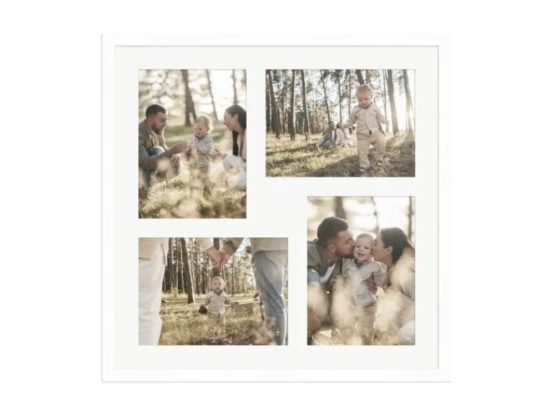 Online WANDStyle Galerierahmen G950 in 40 x 40 cm für 4 Bilder im Format 13 x 18 cm Weiß