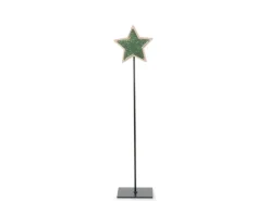 Weihnachts-Deko Holzstern auf Metallstand 58 cm Hellgrün