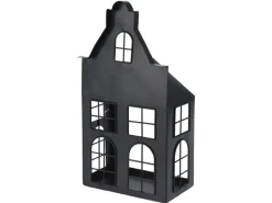 Discount Weihnachts-Deko Laternenhaus Eisen 21 cm x 14 cm x 41 cm Schwarz 2-fach Sortiert