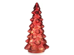 Online Weihnachts-Deko Tannenbaum aus Glas mit LED und Timer 24 cm Rot