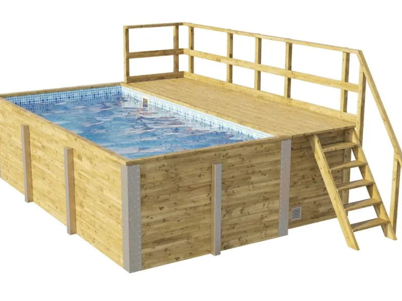 Discount Weka Massivholzpool 595 Gr.1 490 x 309 x 203 cm Blau Mosaik Blau-Weiß