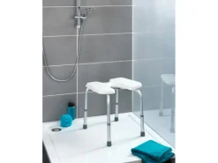 Wenko Duschhocker mit Hygieneausschnitten Secura Weiß höhenverstellbar