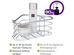 Hot Wenko Eckablage Trestina 25 cm x 10,5 cm 16,5 cm Edelstahl Silber Glänzend