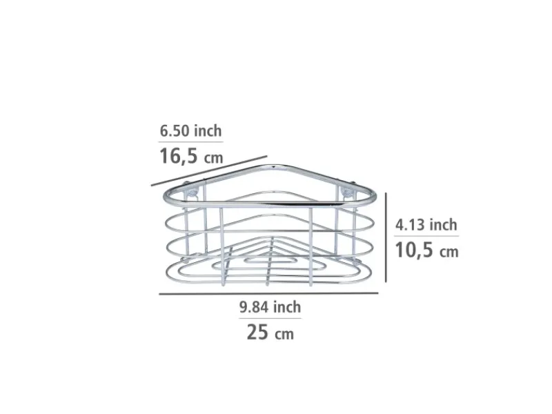 Hot Wenko Eckablage Trestina 25 cm x 10,5 cm 16,5 cm Edelstahl Silber Glänzend