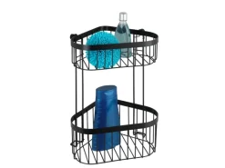 Best Wenko Eckregal 2 Etagen Classic Plus Black Stahl 23,5 x 33 x 18,5 cm Schwarz