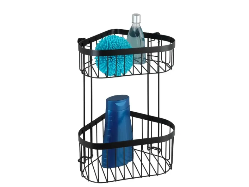 Best Wenko Eckregal 2 Etagen Classic Plus Black Stahl 23,5 x 33 x 18,5 cm Schwarz