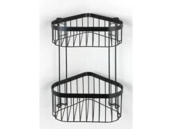 Best Wenko Eckregal 2 Etagen Classic Plus Black Stahl 23,5 x 33 x 18,5 cm Schwarz