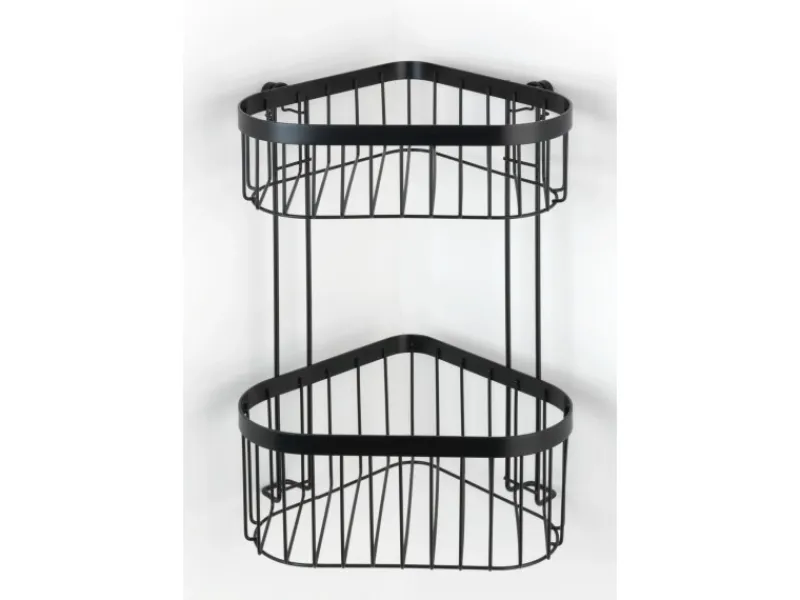 Best Wenko Eckregal 2 Etagen Classic Plus Black Stahl 23,5 x 33 x 18,5 cm Schwarz