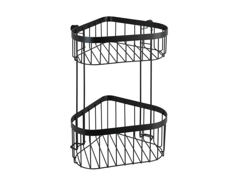 Best Wenko Eckregal 2 Etagen Classic Plus Black Stahl 23,5 x 33 x 18,5 cm Schwarz