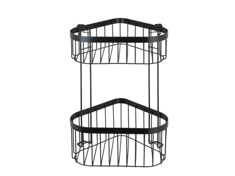 Best Wenko Eckregal 2 Etagen Classic Plus Black Stahl 23,5 x 33 x 18,5 cm Schwarz