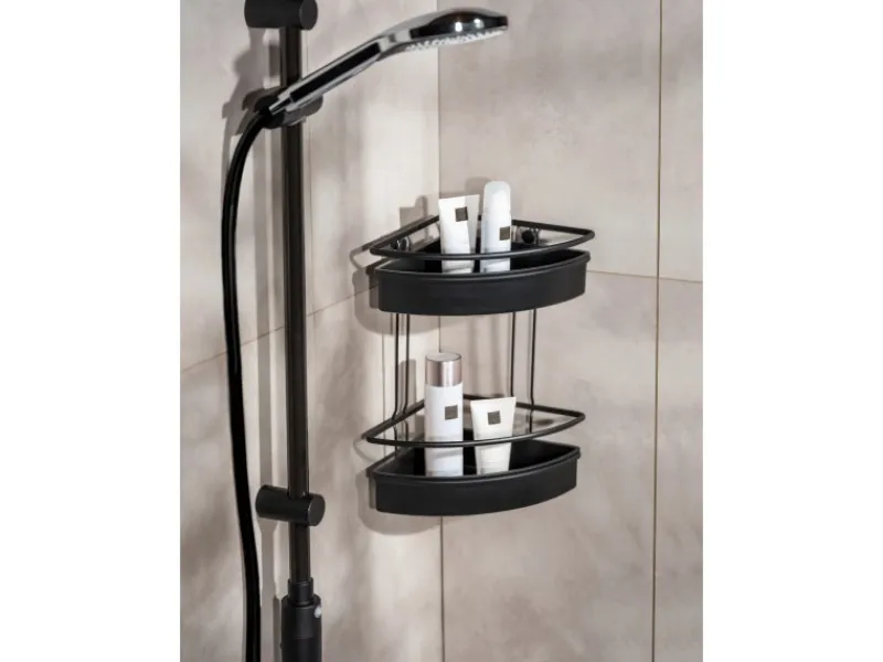 Wenko Eckregal 2 Etagen Molinella Schwarz