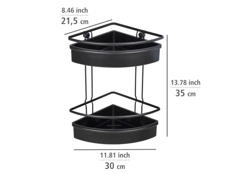 Wenko Eckregal 2 Etagen Molinella Schwarz