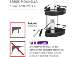 Wenko Eckregal 2 Etagen Molinella Schwarz