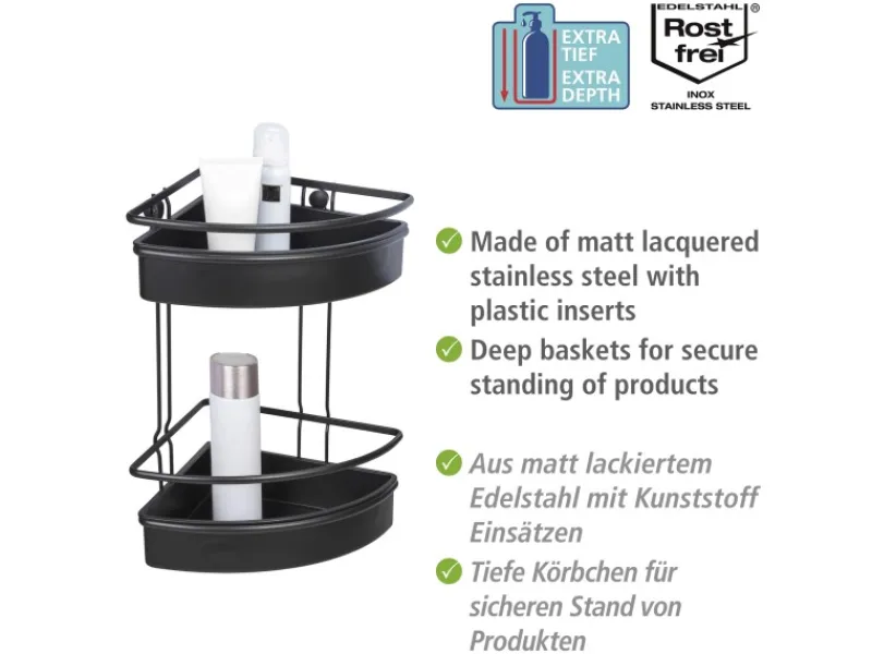 Wenko Eckregal 2 Etagen Molinella Schwarz